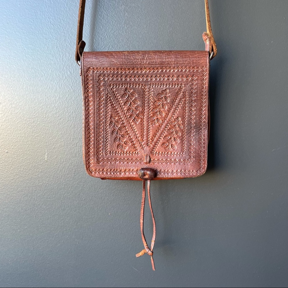 Vintage Embossed Leather Purse